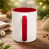 Personalized Inner Color Ceramic Mug with Floral Letter N Print | Custom Photo & Name Coffee Mug for Gifting - Printox