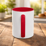 Personalized Inner Color Ceramic Mug with Letter M Print | Custom Photo Gift Mug for Coffee & Tea - Printox