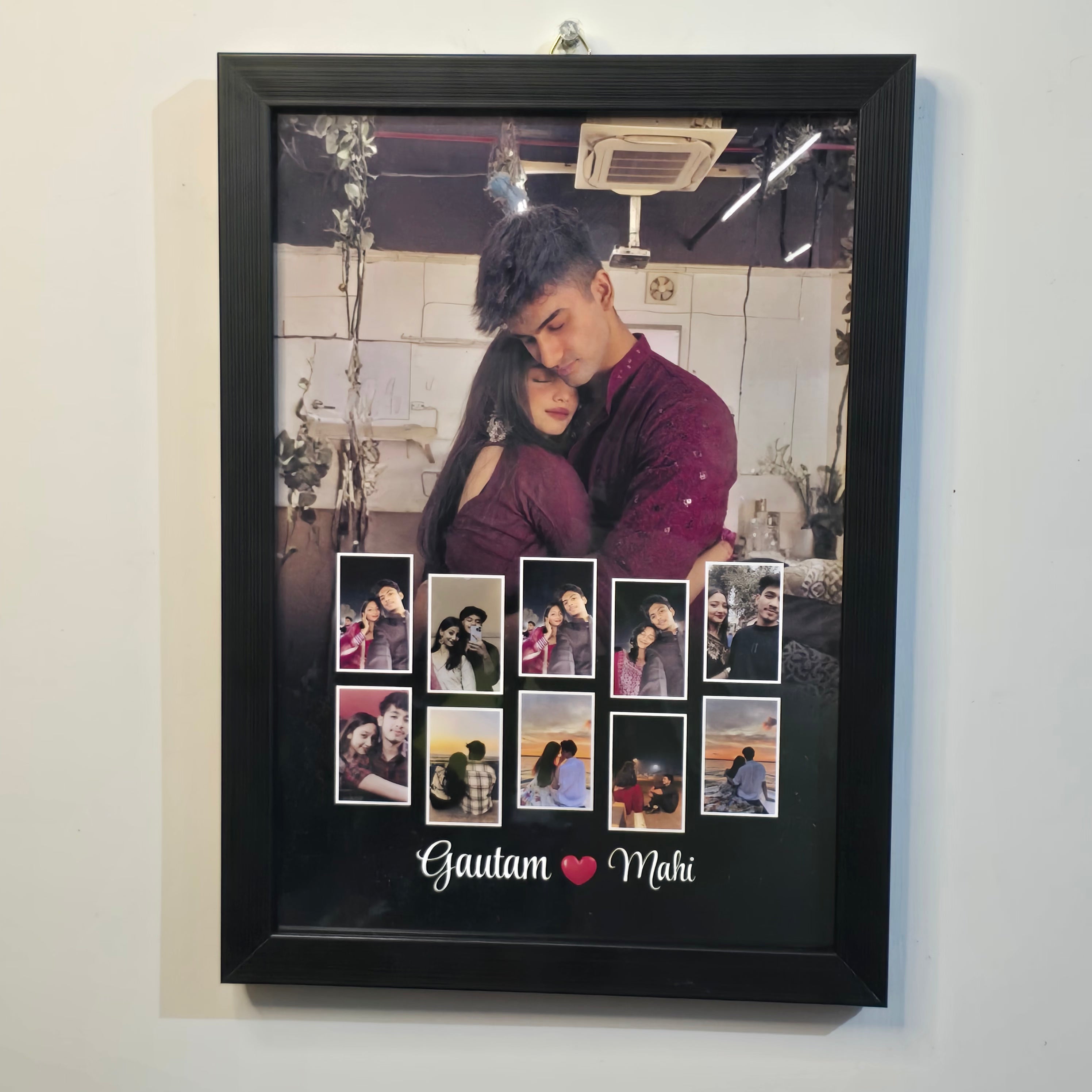 Custom Couple Memory Photo Frame – Personalized Collage Wall Frame - Printox