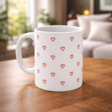 Minimal Heart Pattern Ceramic Mug | Premium Glossy Printed Coffee & Tea Mug | Personalized Gift Mug - Printox