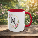 Personalized Inner Color Ceramic Mug with Initial Letter N – Custom Printed Photo & Gift Mug - Printox