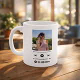 Personalized Photo Calendar Mug with Spotify Music Code – Custom Memory Coffee Mug - Printox
