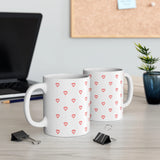 Minimal Heart Pattern Ceramic Mug | Premium Glossy Printed Coffee & Tea Mug | Personalized Gift Mug - Printox