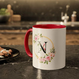 Personalized Inner Color Ceramic Mug with Initial Letter N – Custom Printed Photo & Gift Mug - Printox