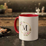 Personalized Inner Color Ceramic Mug with Letter M Print | Custom Photo Gift Mug for Coffee & Tea - Printox