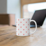 Minimal Heart Pattern Ceramic Mug | Premium Glossy Printed Coffee & Tea Mug | Personalized Gift Mug - Printox