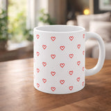 Minimal Heart Pattern Ceramic Mug | Premium Glossy Printed Coffee & Tea Mug | Personalized Gift Mug - Printox