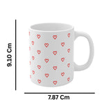 Minimal Heart Pattern Ceramic Mug | Premium Glossy Printed Coffee & Tea Mug | Personalized Gift Mug - Printox
