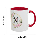 Personalized Inner Color Ceramic Mug with Initial Letter N – Custom Printed Photo & Gift Mug - Printox