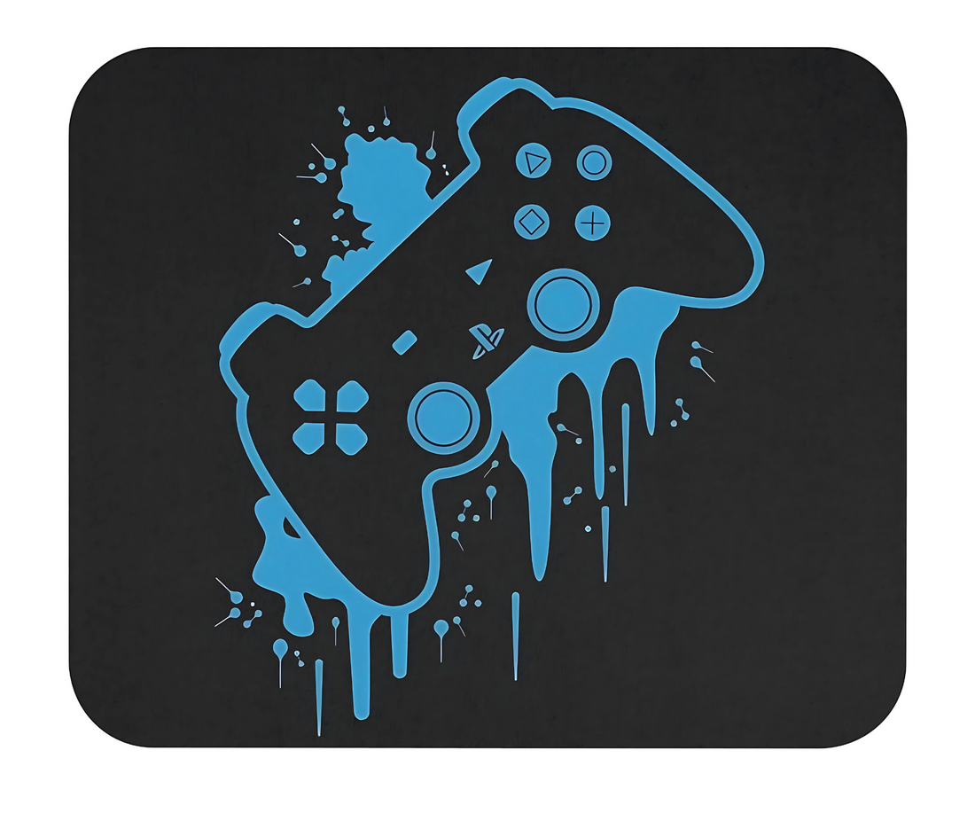 Blue Gaming Controller Mousepad for Gamers and Desk Setups