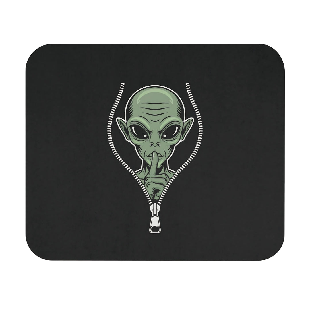 Alien Secret Mousepad – Hidden Visitor Behind the Zipper