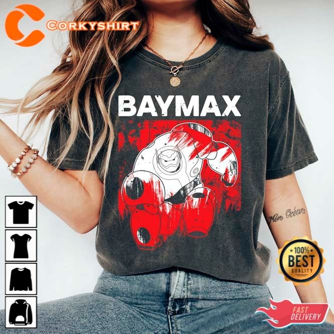 Disney Big Hero 6 Baymax Paint Graphic T-Shirt S-5XL gallery