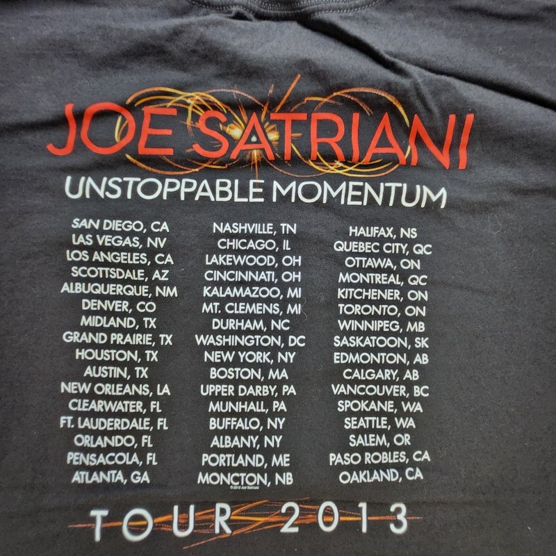 Joe Satriani Unstoppable Momentum Tour 2013 T-shirt Mens XL Double Side Tee gallery