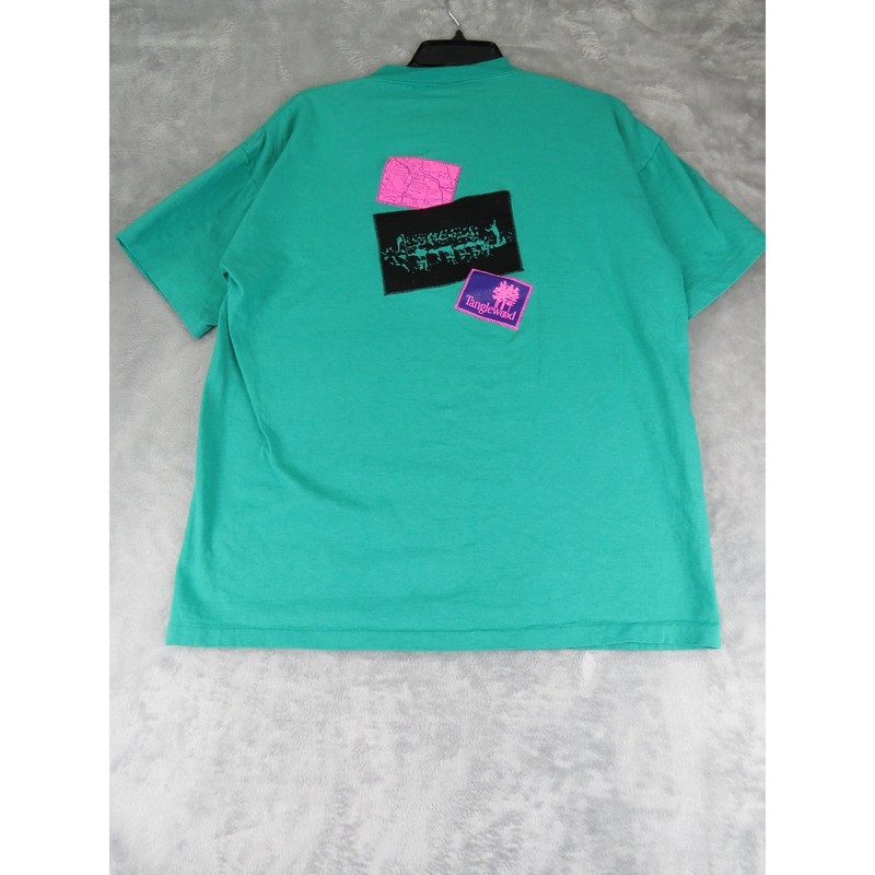Vintage Tanglewood Henley Tee XL Signal Mega-Tee 90s Graphic Back Patch gallery
