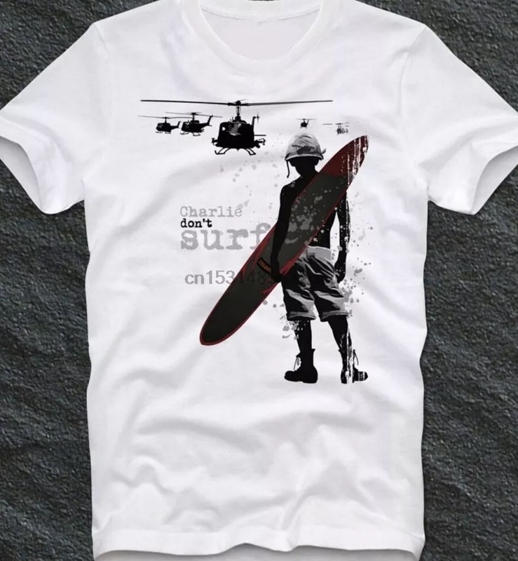 Charlie Don_t Surf Apocalypse Now Men_s White T-Shirt Size S-5XL
