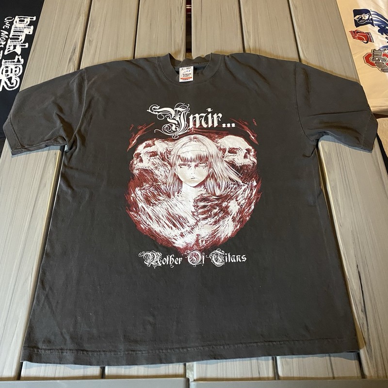 Anime Tee Ymir Mother Of Titans Sz Large Faded Black Anime Shirt