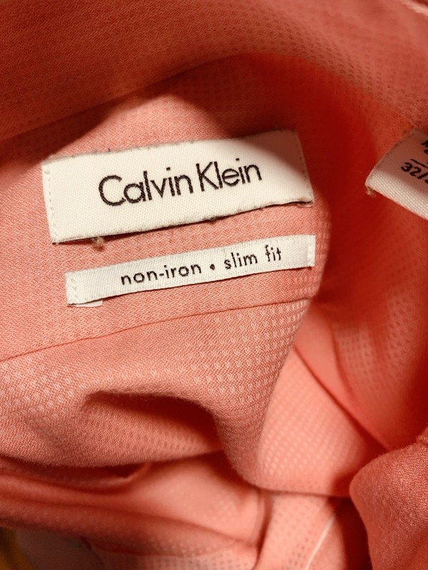 Calvin Klein Infinite NonIron Slim Fit Stretch Collar Men Shirt 16 32/33 Pink gallery