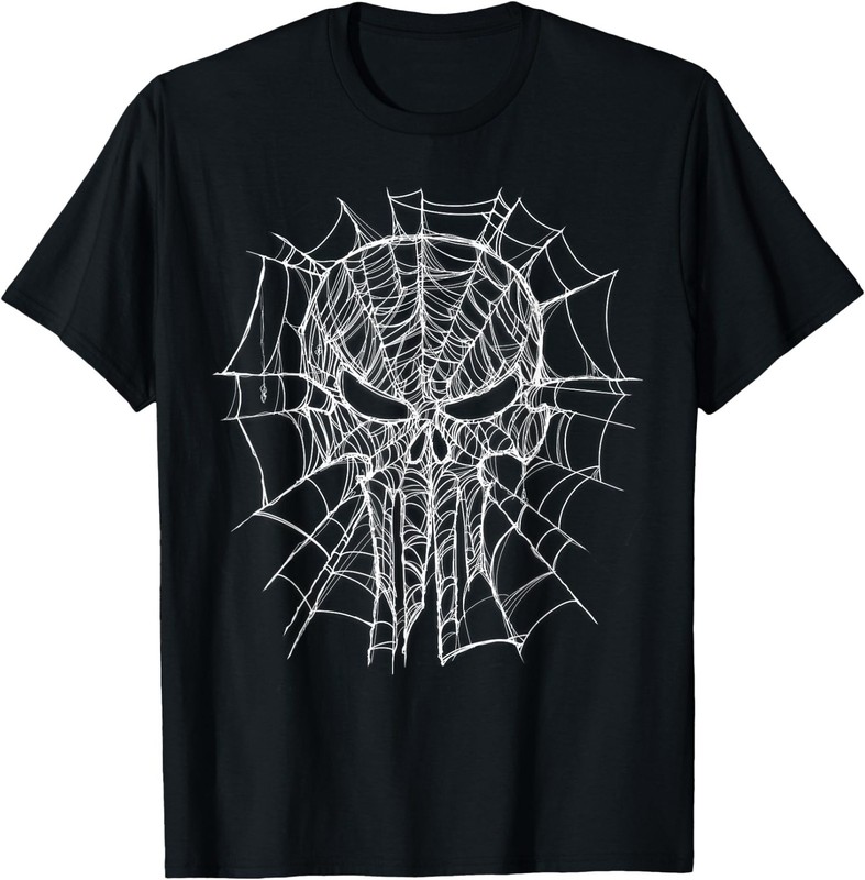 Marvel Studios Spider-Man: BND Movie 2026 Punisher Skull Web T-Shirt