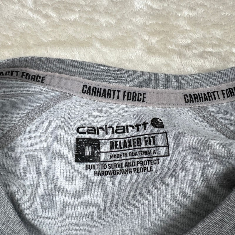 Carhartt T-Shirt Mens M Relaxed Fit Force Pocket Workwear Gray Short Sleeve Tee gallery