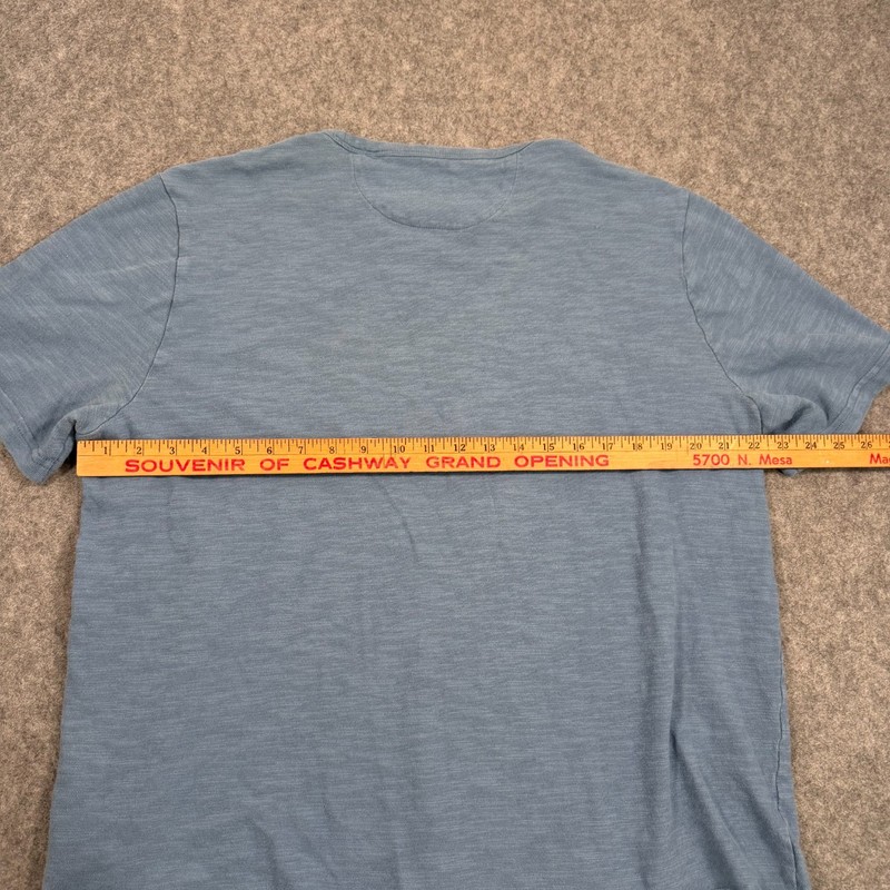 Faherty Blue Striped Slub Cotton Jersey Short Sleeve T-Shirt Men's Size XL gallery
