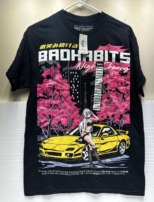 Night Cherry Race Car T Shirt – Bad Habits – Medium NWT
