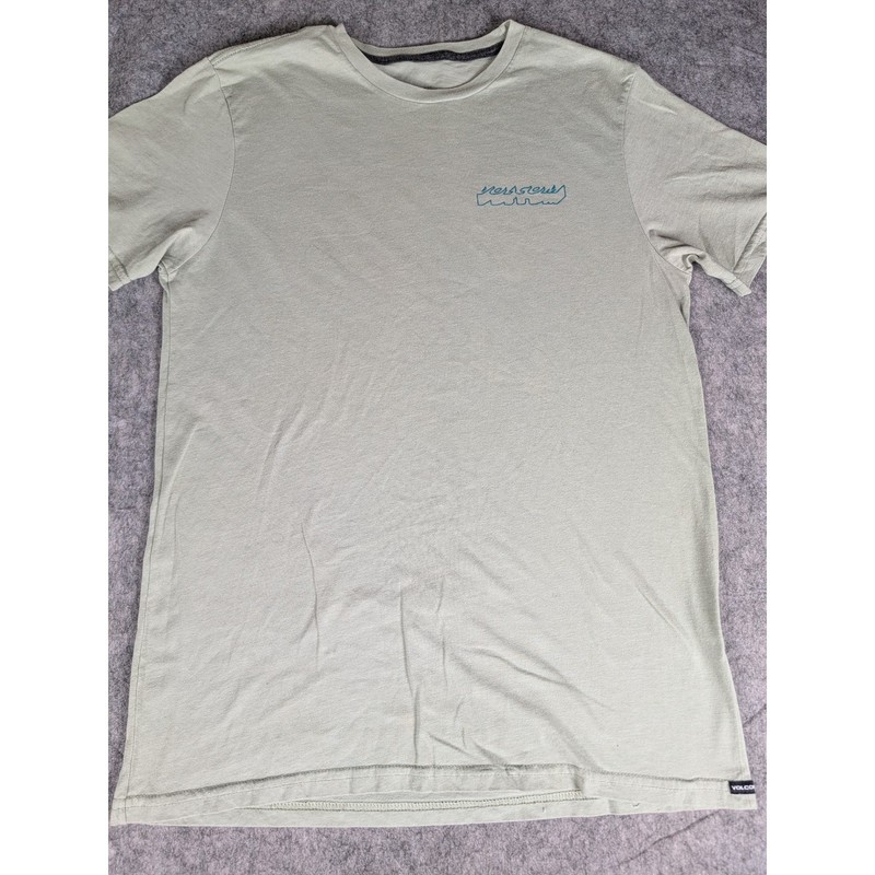 Volcom Mens Modern Fit Short Sleeve T-Shirt Sage Green Graphic Crew Neck M gallery