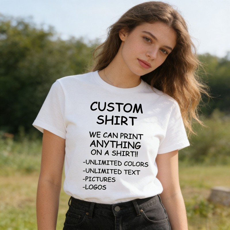 Custom Shirt We Print Anything Unlimited Text Logo Photo Personalized Unisex Tee gallery