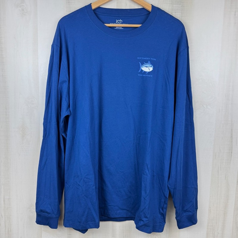 NWT Southern Tide Men’s Long Sleeve T-Shirt Skipjack Graphic Tee Blue Cotton XXL