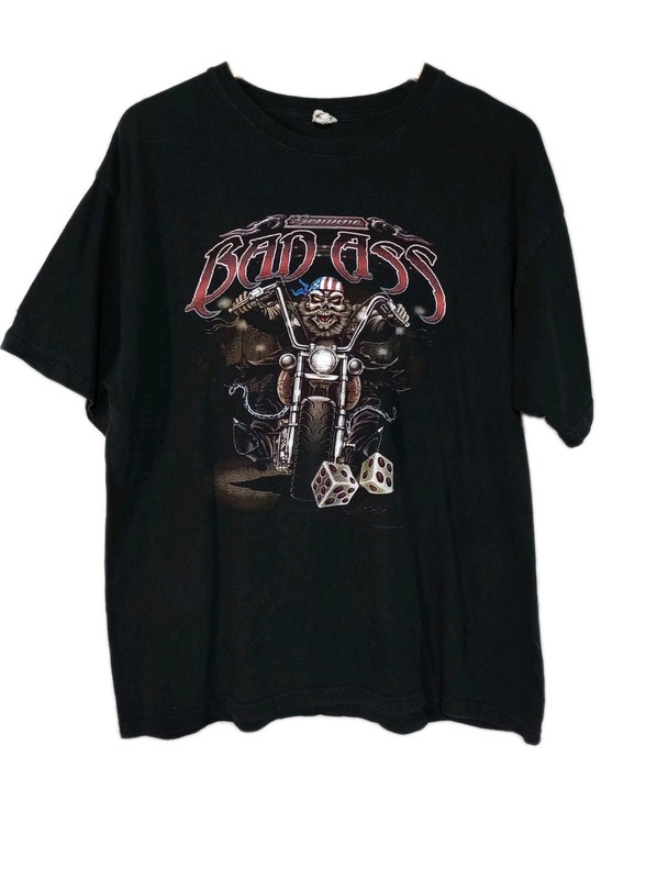 Genuine Bad Ass Motorcycle T-Shirt Men’s XL Keya Soft Ring Spun Cotton USA