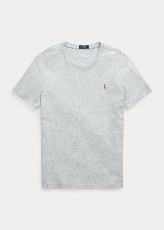 Polo Ralph Lauren L45560 Mens Grey Custom Slim Fit Soft Cotton Tee Size S