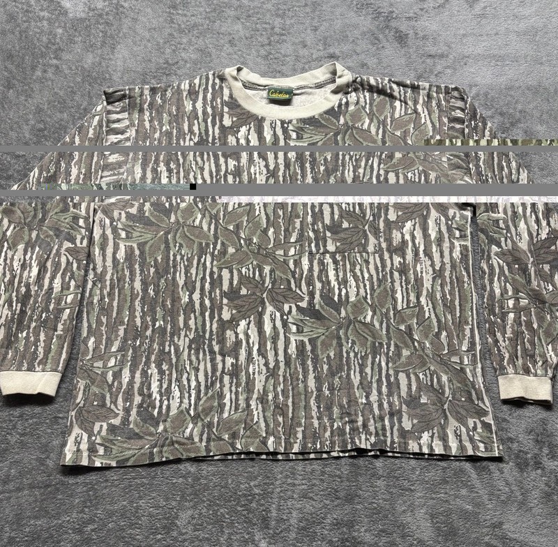 Vintage Cabelas Shirt Mens XXL RealTree Camo Long Sleeve Outdoors Hunting USA gallery
