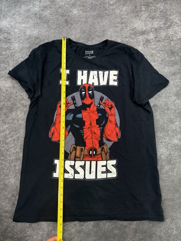 Marvel Deadpool Comics Mens Graphic T-Shirt Black I Have Issues size Large Black gallery