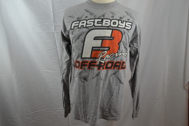 Factory Fastboys Racing Offroad Long Sleeve Grey Shirt L 90/10 Cotton Poly