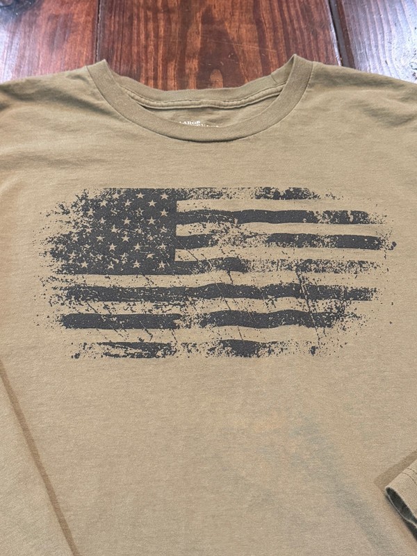 Grunt Style Men's Long Sleeve Army Green Tshirt - This We’ll Defend - L gallery