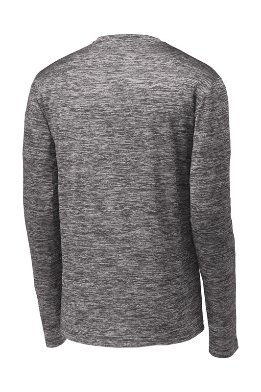 Sport-Tek Mens PosiCharge Long Sleeve Black Electric Heather Tee ST390LS size XL gallery