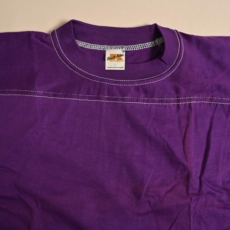 Vintage Russell Athletic Purple Football T-Shirt Size L gallery
