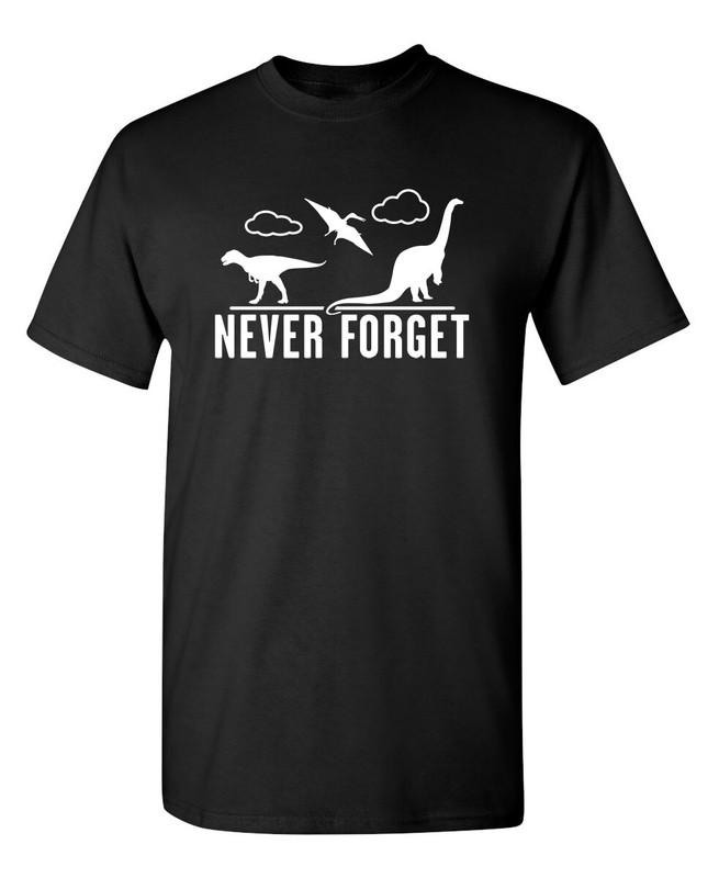 Never Forget – Dinosaurs Sarcastic Humor Graphic Novelty Funny T Shirt
