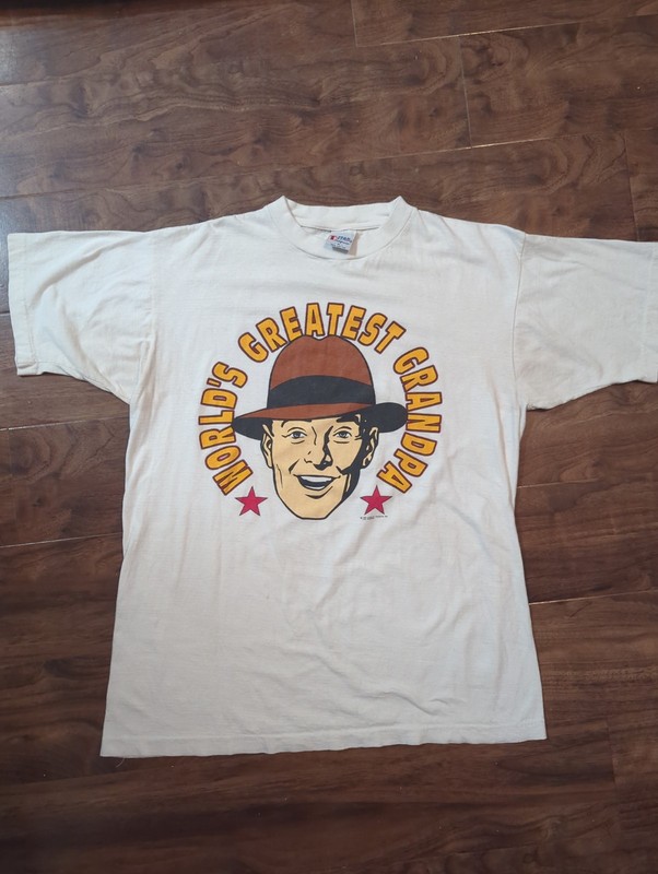 Vintage 90s World Greatest Grandpa T Shirt Stanley Desantis Single Stitch XL