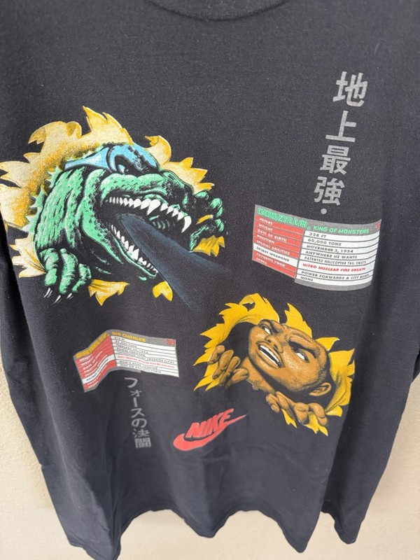 Nike Air Godzilla World Tour ’92 Double-Sided Graphic Tee Men’s XL Black gallery