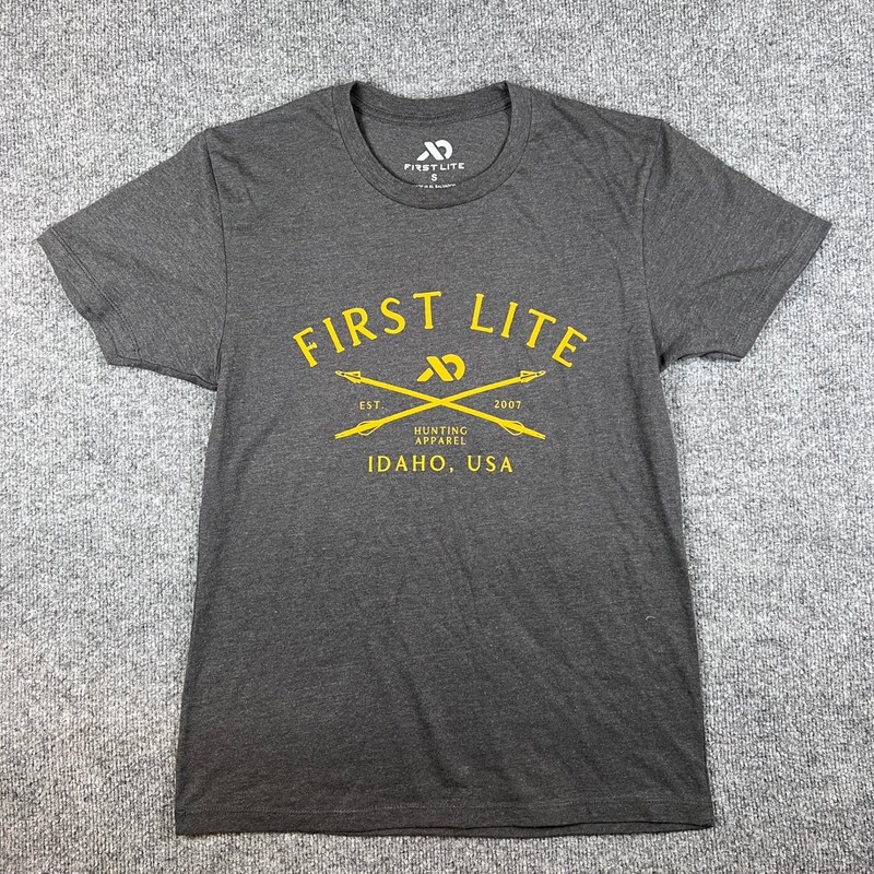 First Lite T Shirt Mens S Gray Hunting Outdoors Hiking Cotton Blend