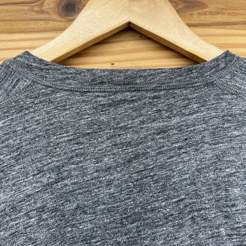 QOR Shirt Mens Large Long Sleeve Henley 100% Cotton Tee Heather Gray B190 gallery
