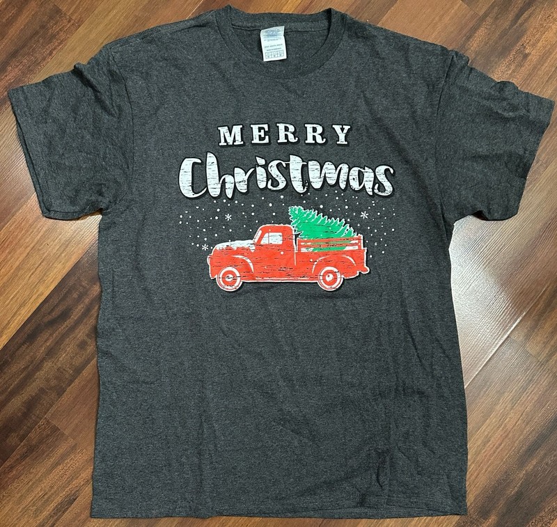 Delta Pro Weight Merry Christmas Red Truck Graphic T-Shirt