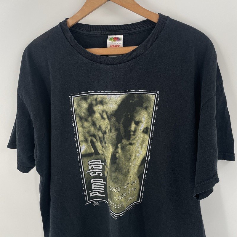 Vintage 90s 1999 Pimp Slap Lunch Money Atlas Games Black Graphic T-Shirt Size XL gallery