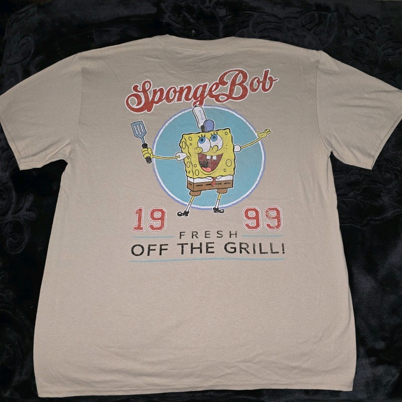 SpongeBob SquarePants Off The Grill Nickelodeon TM Mens Large Tee Shirt