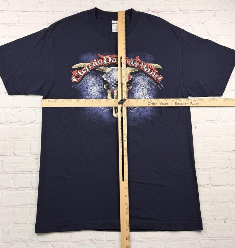 Vtg The Charlie Daniels Band Patriotic Steer Skull Concert Tour T Shirt Men's LG gallery