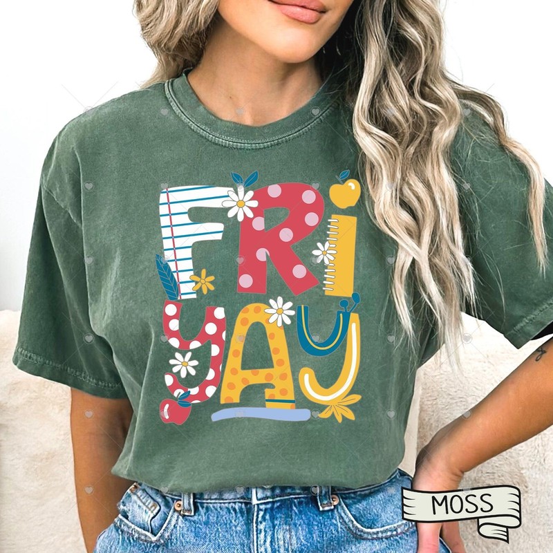 Colors Teacher Shirt Happy Friyay Shirt Back To School Funny Teacher Fr