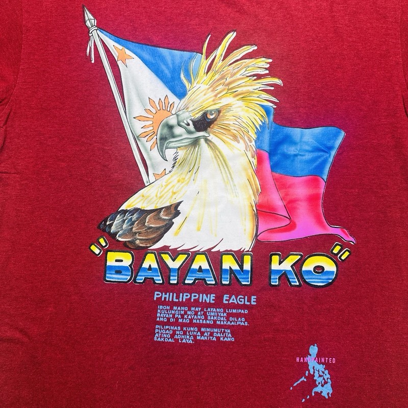 Dibuho Filipino Eagle Bayan Ko Hand Painted Graphic Art T-Shirt Philippines L gallery
