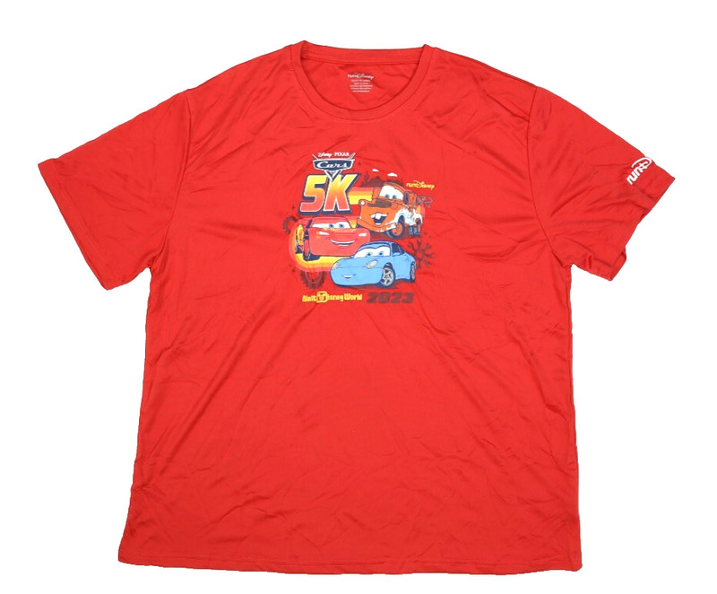 Disney Pixar Cars 5K Race Shirt with Race Medal 2023 Dated Red Adult 2XL