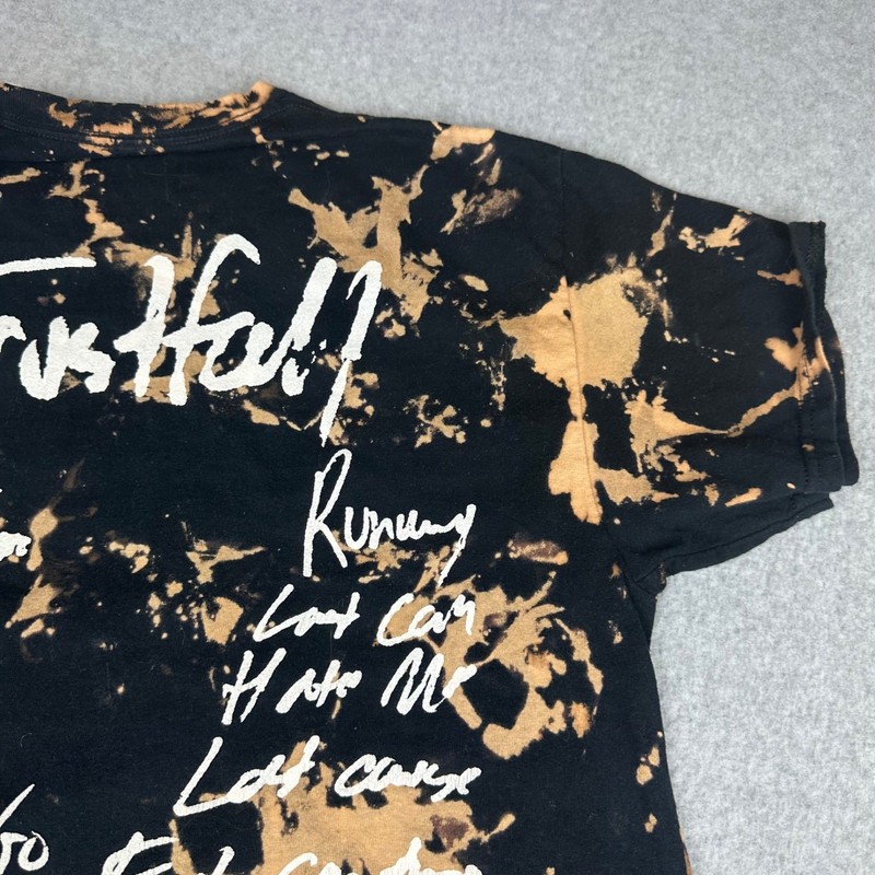 Pink Trustfall Tour Graphic T-Shirt Bleach Wash Black Medium Concert Merch gallery