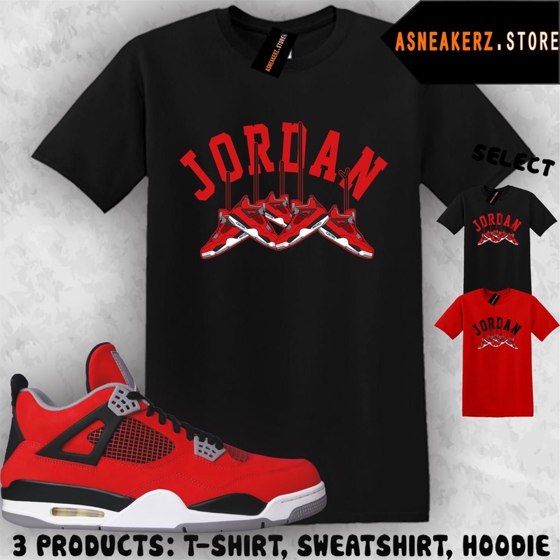 Tee Shirt Matching AJ 4 Toro Bravo 2026 To Match Sneaker Shoe Hanging 4s T-Shirt